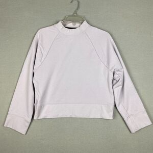 On-Running Womens Medium Cotton Crew Neck Cropped Boxy Sweatshirt Lilac Purple